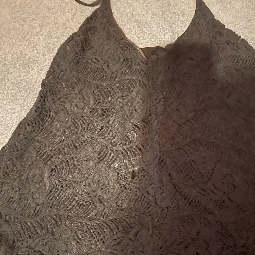 Black floral halter top
